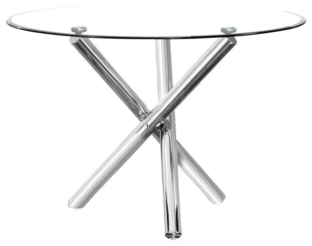 Beverly 43 Round Glass Dining Table, Houzz Round Glass Dining Table
