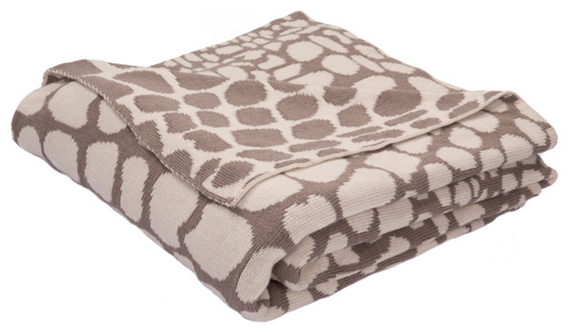 Jaipur Rugs National Geographic Cotton Throw, Taupe and Ivory, 50"x60"