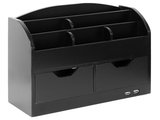 American Art Decor Black All-In-One USB Charging Desk Organizer Caddy