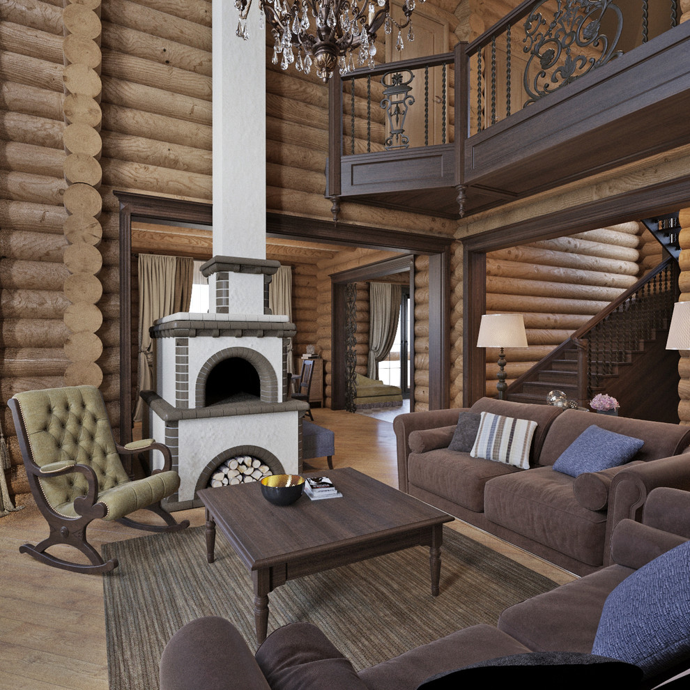 Интерьер загородного деревянного дома