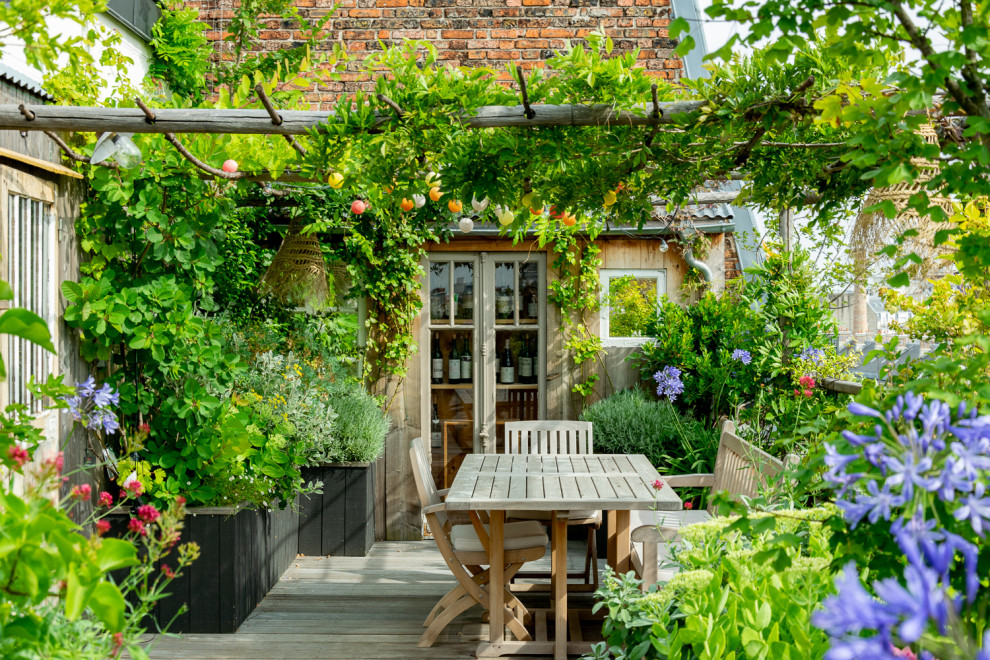 Exemple d'une terrasse tendance.
