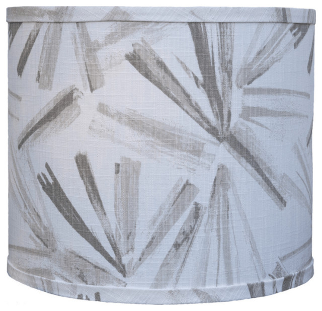 30" Graywash Taupe Candlestick Table Lamp With Gray Abstract Shade