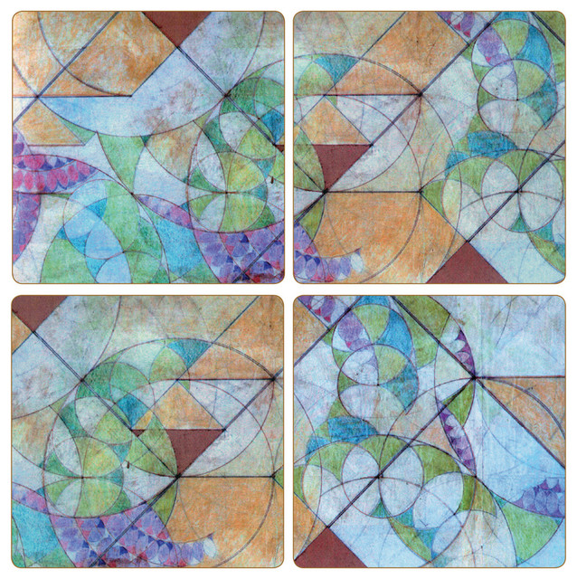 Frank Lloyd Wright Bougainvillea Stone Coasters Set Of 8 Modern Frank Lloyd Wright Bougainvillea Stone Coasters Set Of 8
