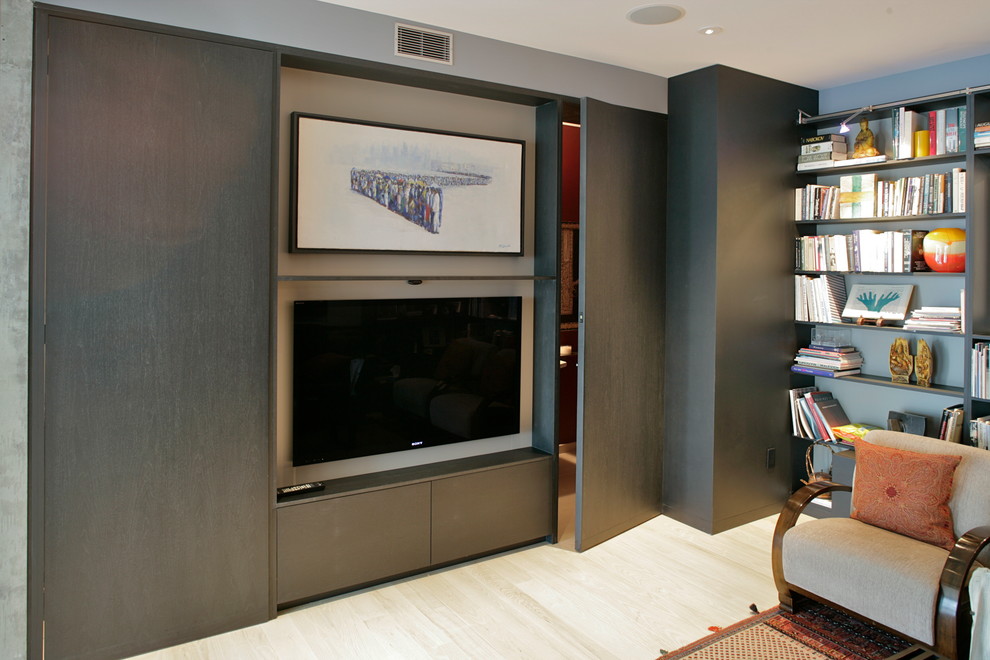 Inspiration for a modern home theatre in San Francisco.