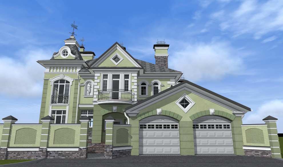 Дом в классическом стиле - штукатурка и лепнина