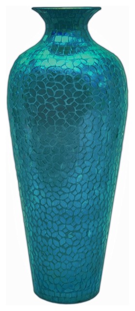 DecorShore Andalusian Vase, Sparkling Metal With Turquoise - Contemporary -  Vases - by DecorShore ™ | Houzz