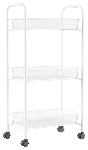 3 Tiered Narrow Rolling Storage Shelves By Lavish Home