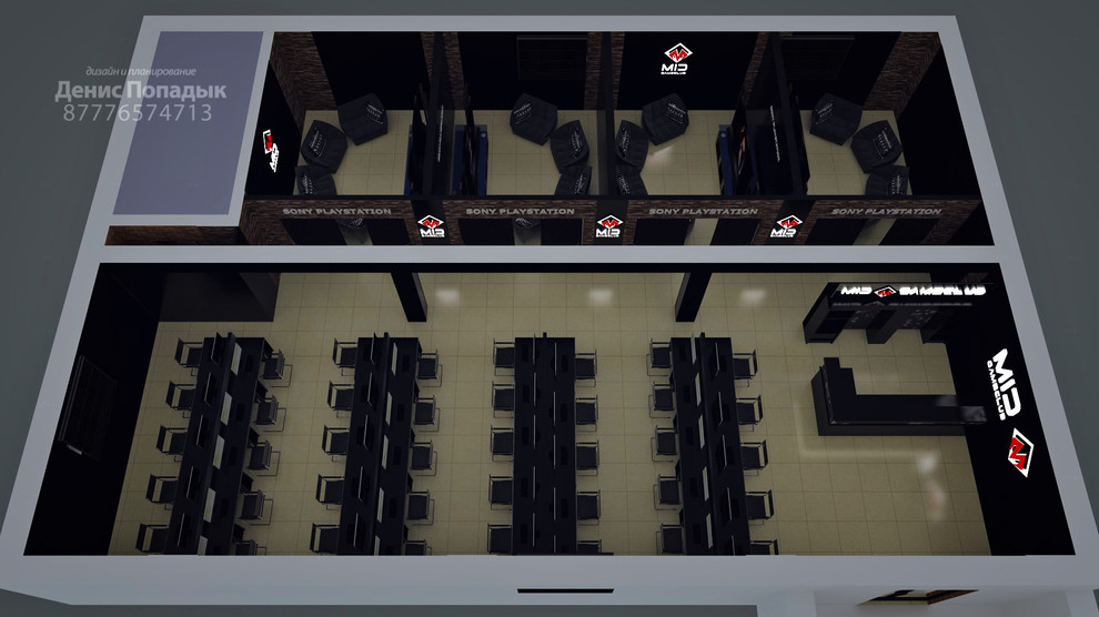 Дизайн проекта интерьера (интернет клуба)