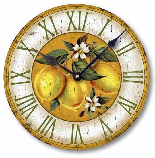 VintageStyle Lemons Clock Farmhouse Wall Clocks by Fairy