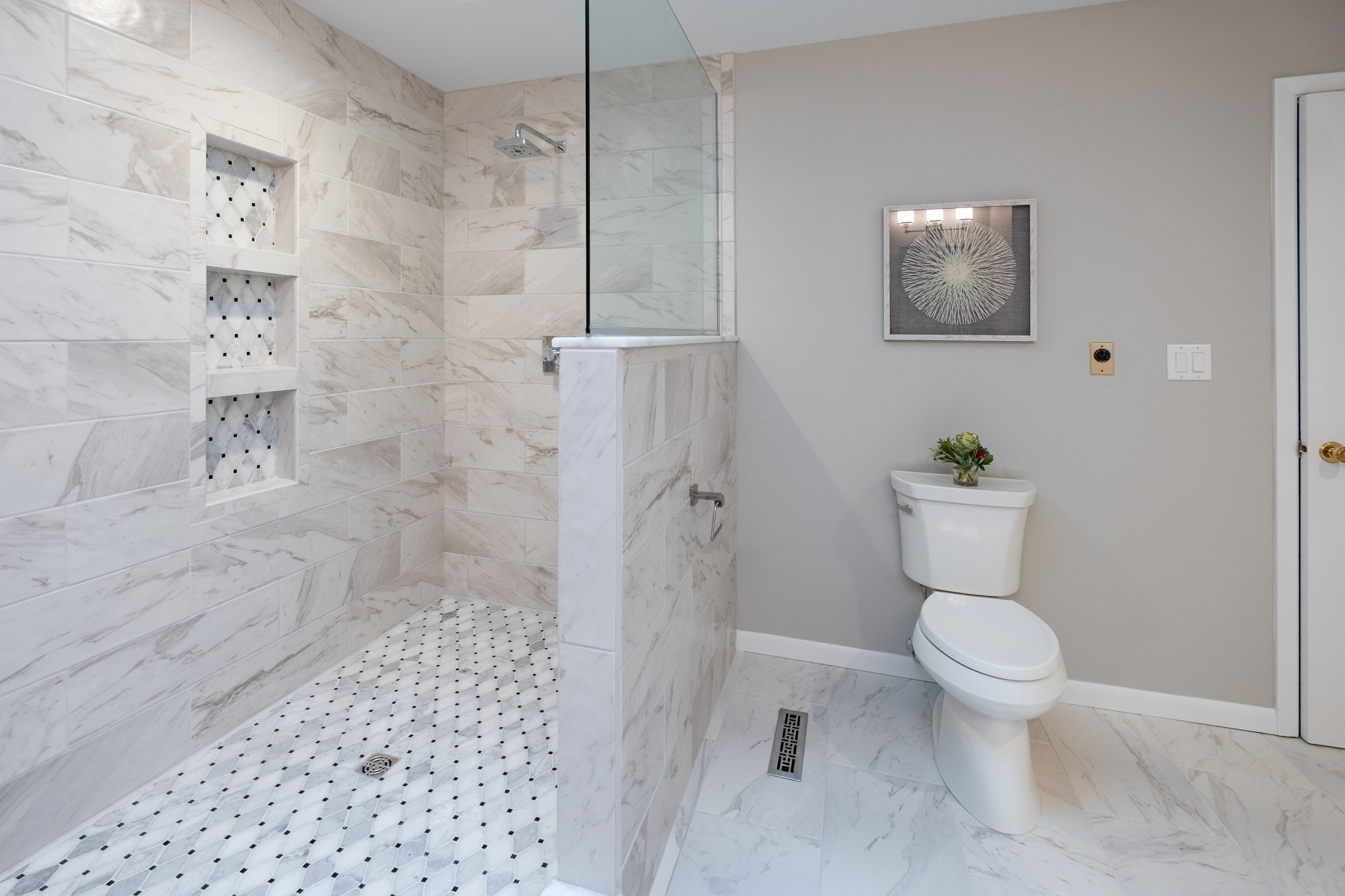 Porcelain Carrara Master Bathroom