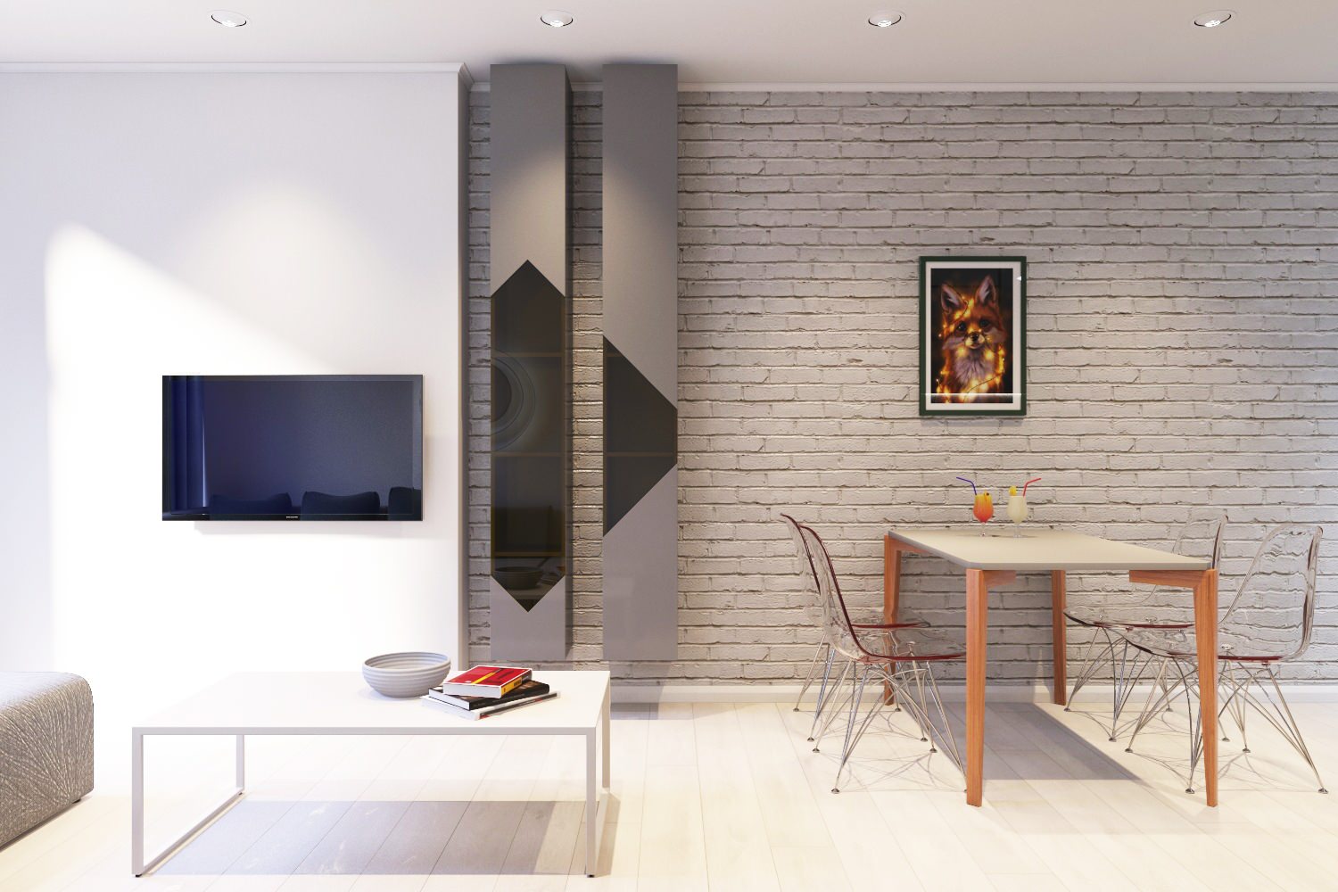 Дизайн интерьера однокомнатной квартиры для сдачи в аренду. Краснодар