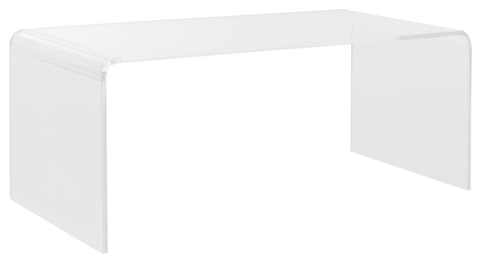 Modern Coffee Table, Minimalistic Acrylic Construction With Rounded