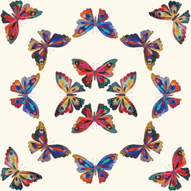 EttaVee Papillon Peel & Stick Wallpaper - Contemporary - Wallpaper - by