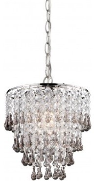 Sterling Industries Teak And Clear Crystal Pendant Lamp - 122-006