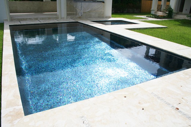 Iridescent black glass tile - Contemporary - Miami - by Foreverpools