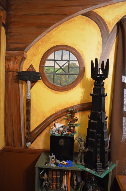 Johnny's Hobbit Hole Room: He custom built the tower out of Legos - Rustic  - Minneapolis - by Walls Of Art LLC Muralist