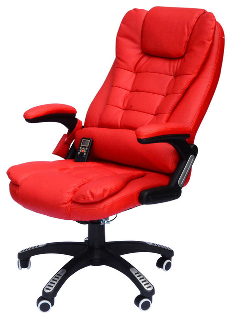 HomCom High Back Faux Leather Adjustable Heated Executive Massage Office Chair