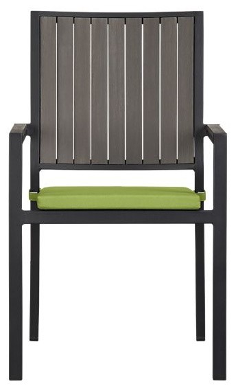Alfresco Grey Dining Chair with Sunbrella Kiwi Cushion