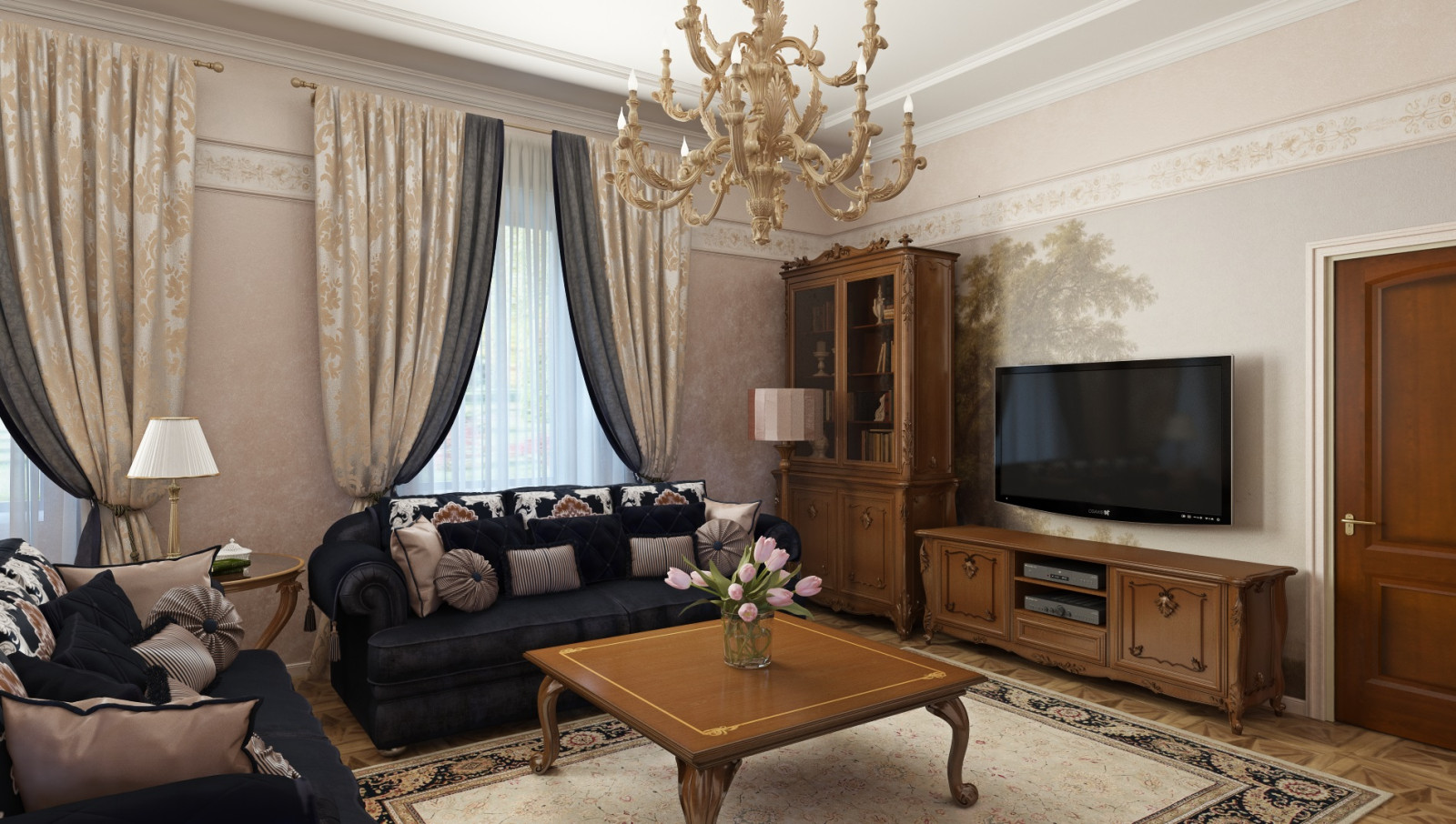 Гостиная в классическом стиле