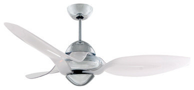VENTO Clover 54 in Indoor Chrome Ceiling Fan with 3 Translucent Red Blades 