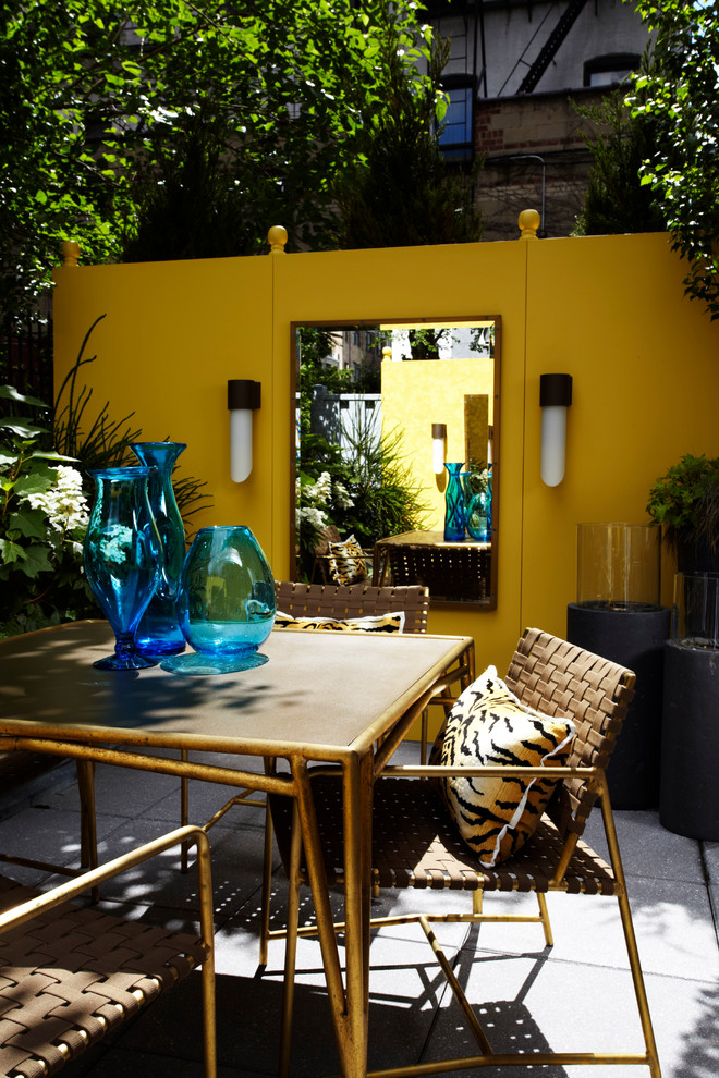 Inspiration for an eclectic patio in New York with no cover.