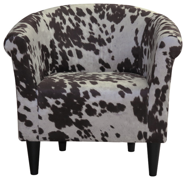 Savannah Club Chair, Tan Cow Print - Contemporary - Armchairs And Accent Chairs - by Naples Grande