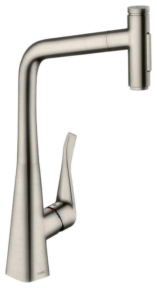 Hansgrohe 73816 Metris Select 1.75 GPM Pull Out Kitchen Faucet - Steel Optic