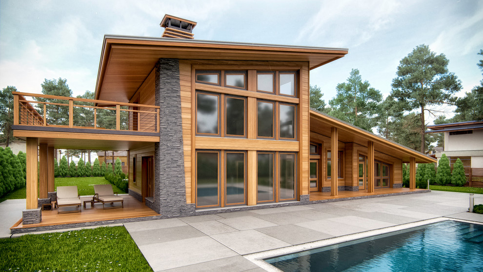 Деревянный загородный дом