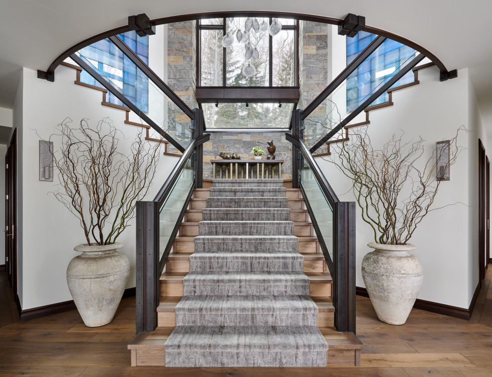 Inspiration for a huge rustic home design remodel in Denver