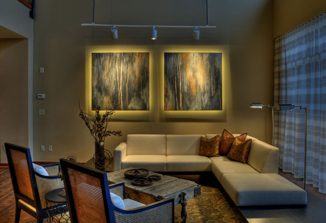 Downtown Condo Contemporary Living Room Wichita By