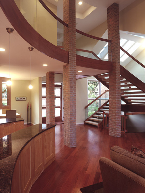 Eclectic Staircase Detroit Award Winning neo-eclectic traditional-staircase