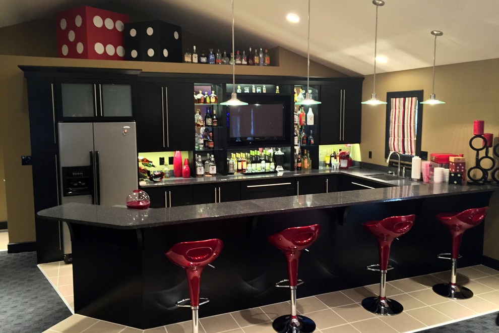 This is an example of a mid-sized contemporary home bar in Other.