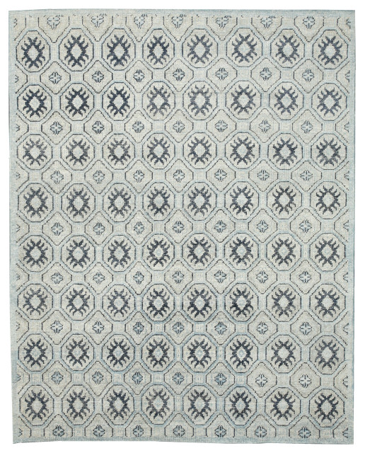 Blue Transitional Geometric Kotan Area Rug, 8' x 10' - Southwestern ...