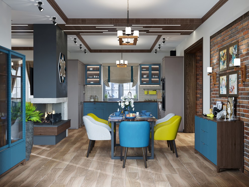 Яркий интерьер загородного дома