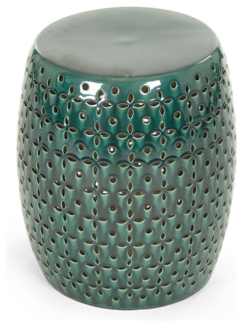 Lovell Garden Stool, Teal - Contemporary - Accent And Garden Stools ...