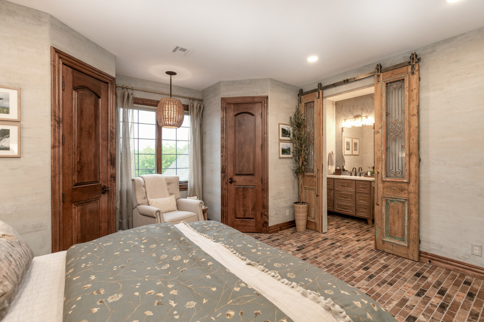 Inspiration for a mediterranean bedroom remodel in Wichita