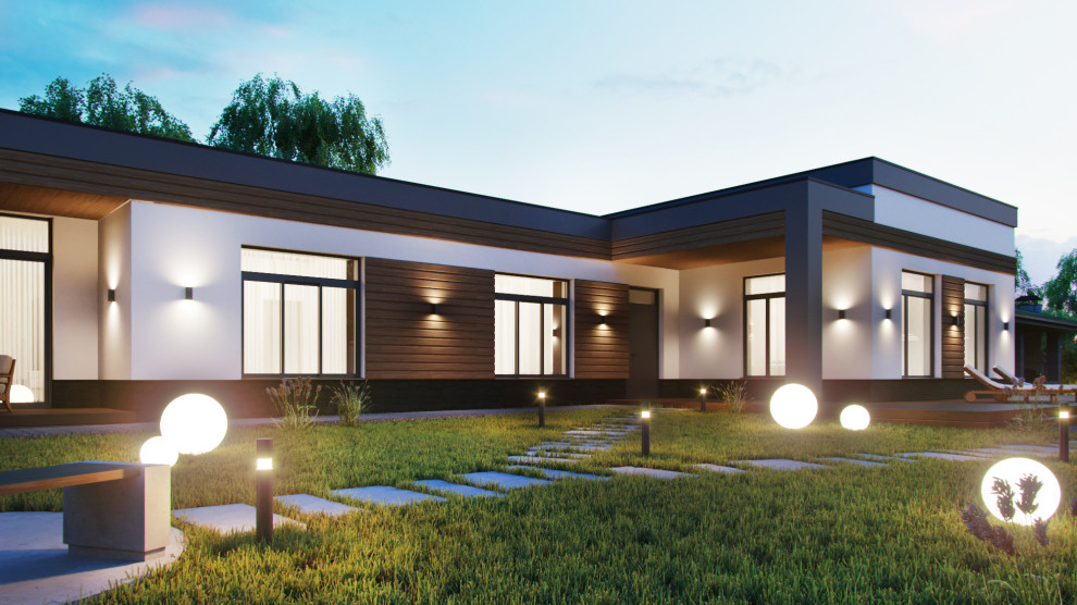 Одноэтажный загородный дом