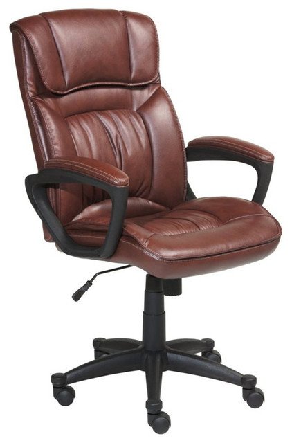 Serta Office Chair in Puresoft Cognac Brown Faux Leather
