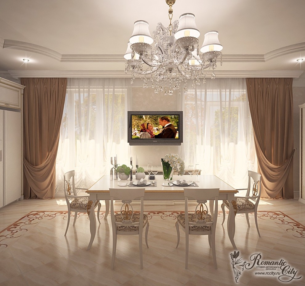 Дизайн дома в классическом стиле с нежной спальней