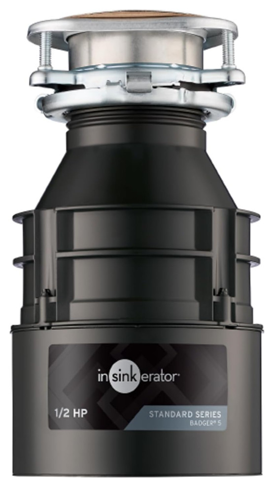Badger 5 Garbage Disposal, 1/2 HP Continuous Feed Food Waste Disposer