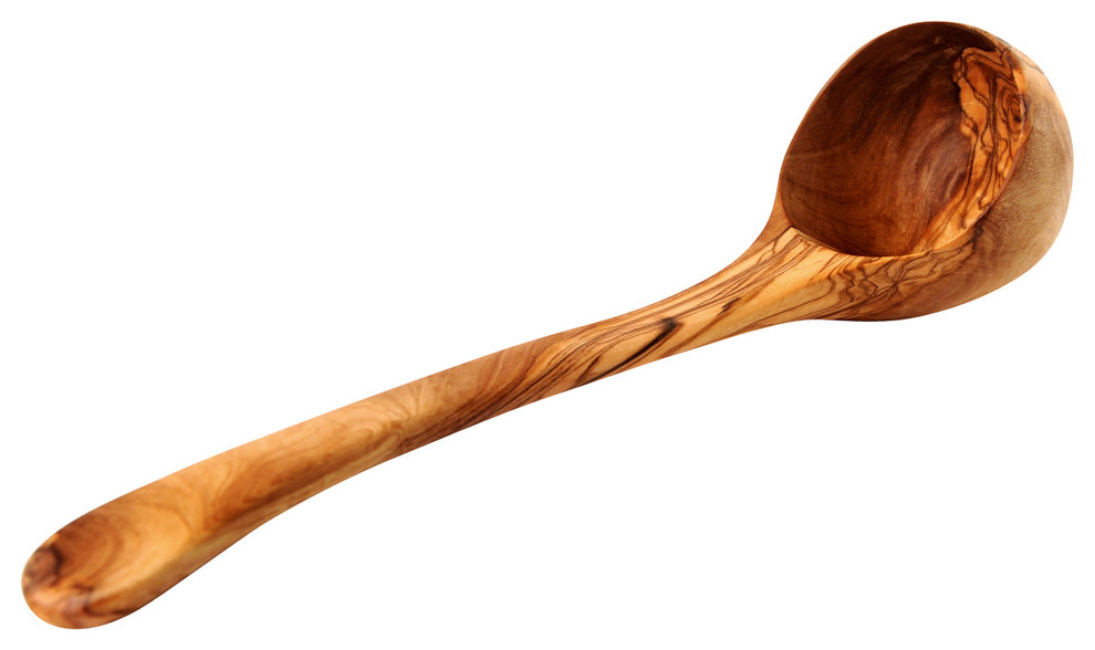 Handmade Large Olive Wood Ladle Contemporary Ladles by BeldiNest
