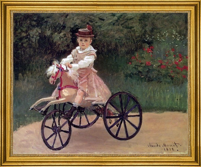 Claude Oscar Monet-16"x20" Framed Canvas
