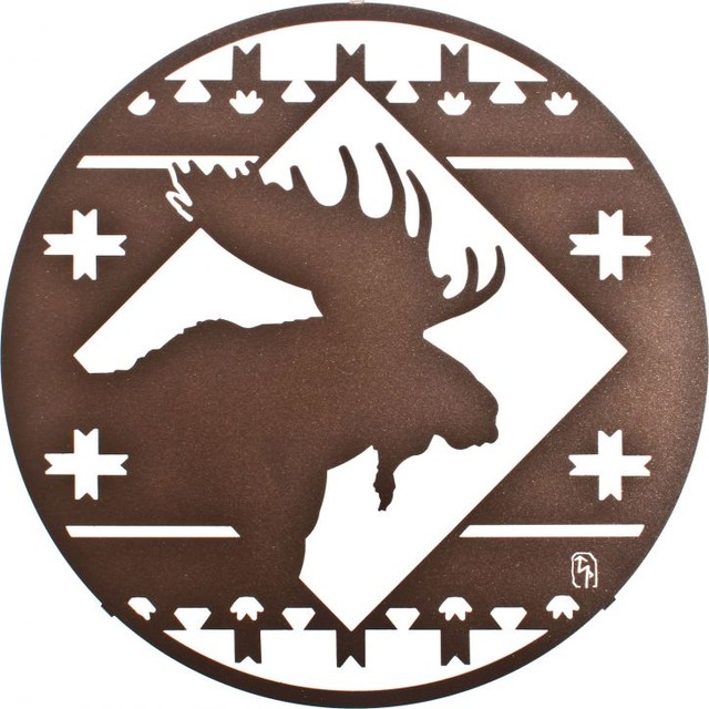 Rustic Metal Wall Art rustic 16" round moose lodge metal wall art - rustic - artwork Rustic Metal Wall Art rustic 16" round moose lodge metal wall art - rustic - artwork