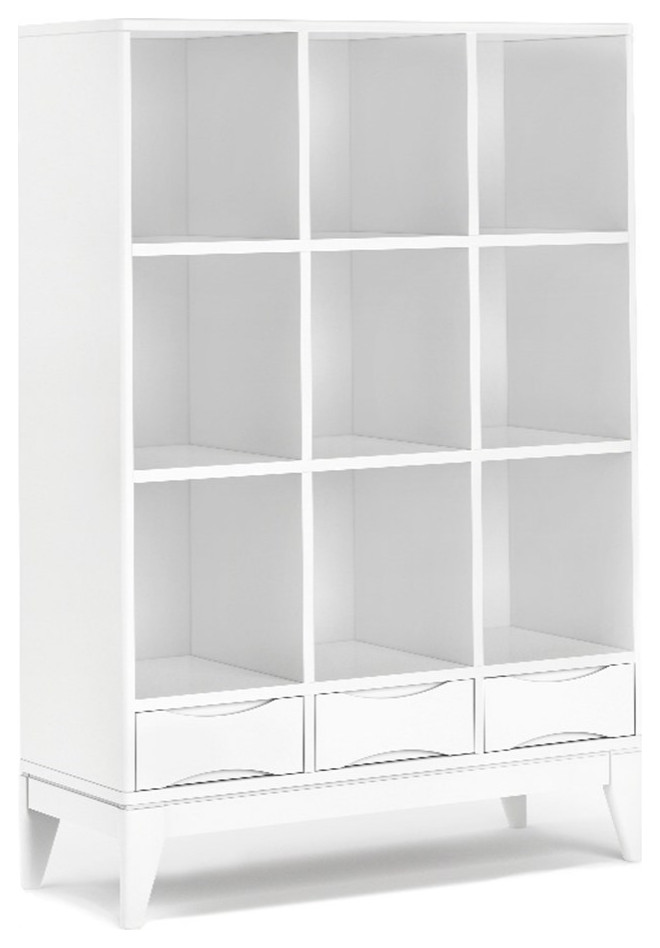 Harper SOLID WOOD 58x42" Modern Cube Storage Bookcase with Drawers in