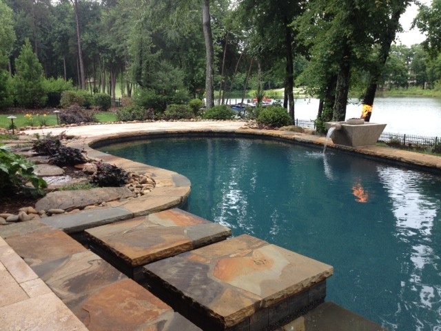 Example of a mountain style pool design in Charlotte