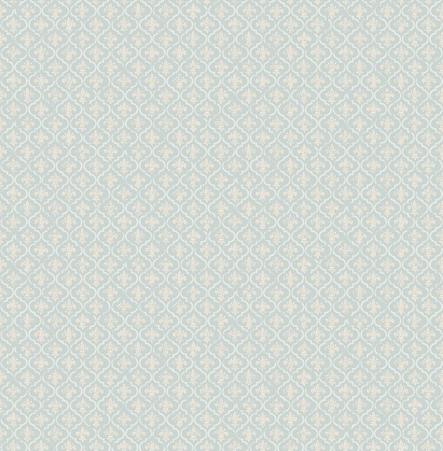 Petite Fleur de lis Wallpaper in Soft Blue FS50502 from Wallquest