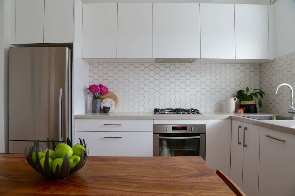 Design ideas for a small contemporary kitchen in Sydney.