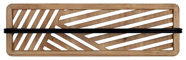 Stratton Home Decor Laser-cut Wood and Metal Towel Bar Wall Decor
