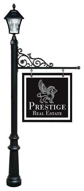 Prestige Real Estate Sign System W, Solar Lamp Post Address Sign