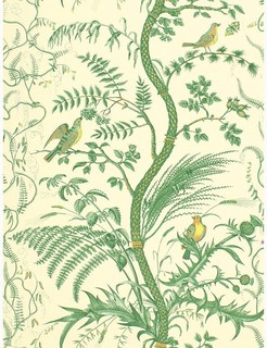 Brunschwig & Fils Bird and Thistle Wallpaper